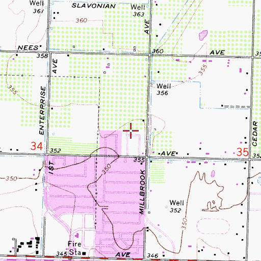 Topographic Map of Riverpark Bible Church, CA