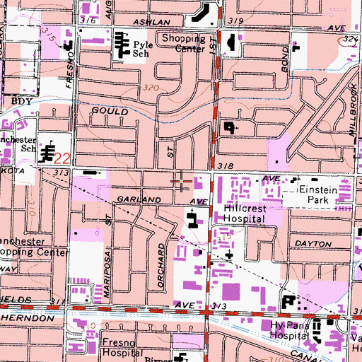 Topographic Map of Saint Paul Armenian Church, CA