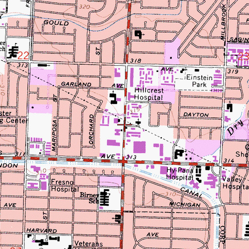 Topographic Map of Saint Peter the Apostle Serbian Orthodox Church, CA