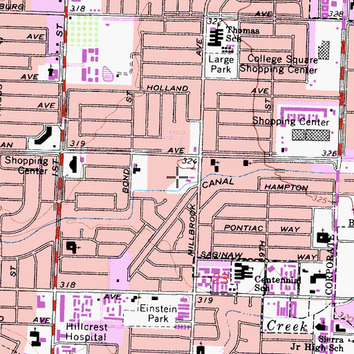 Topographic Map of Ashbrook Free Will Baptist Church, CA