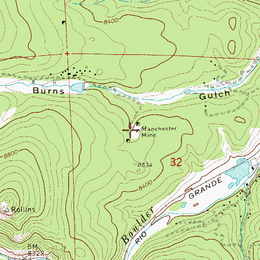 Topographic Map of Manchester Mine, CO