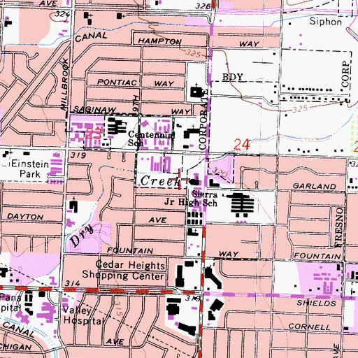 Topographic Map of Fellowship Alliance Church, CA
