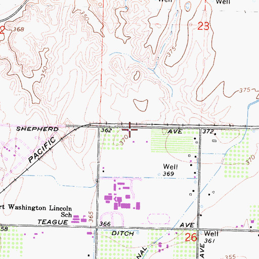 Topographic Map of First Missionary Baptist Church, CA