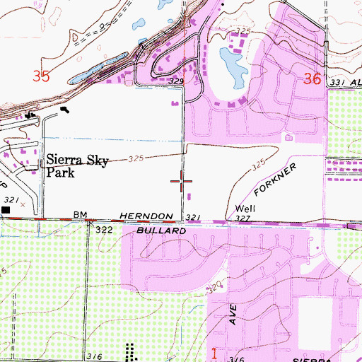 Topographic Map of Forkner Elementary School, CA