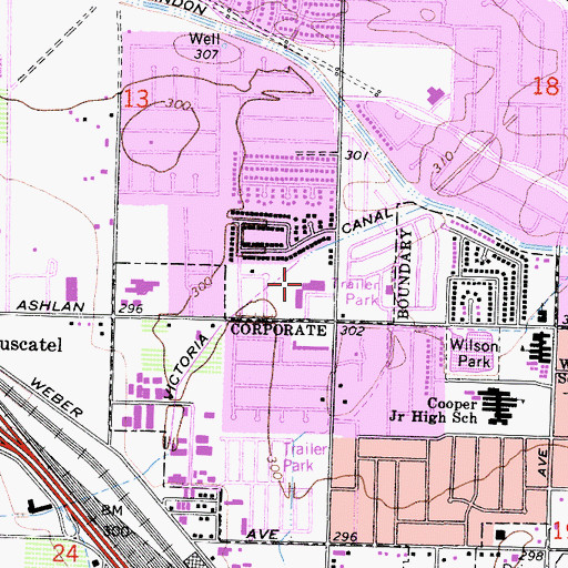 Topographic Map of Lanmark Plaza Shopping Center, CA