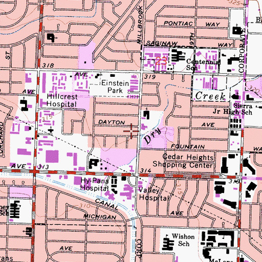 Topographic Map of Reorganized Church of Jesus Christ of Latter Day Saints, CA