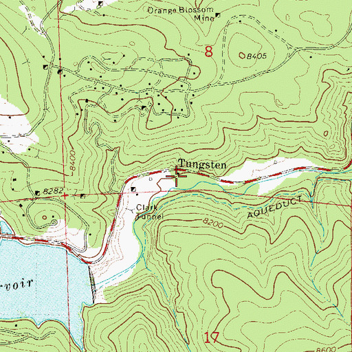 Topographic Map of Tungsten (historical), CO