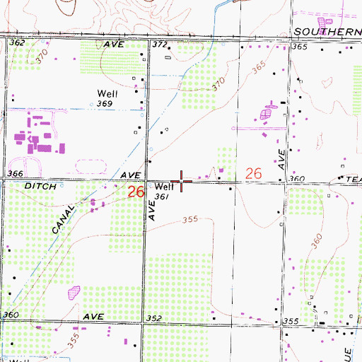 Topographic Map of Woodward Park Baptist Church, CA