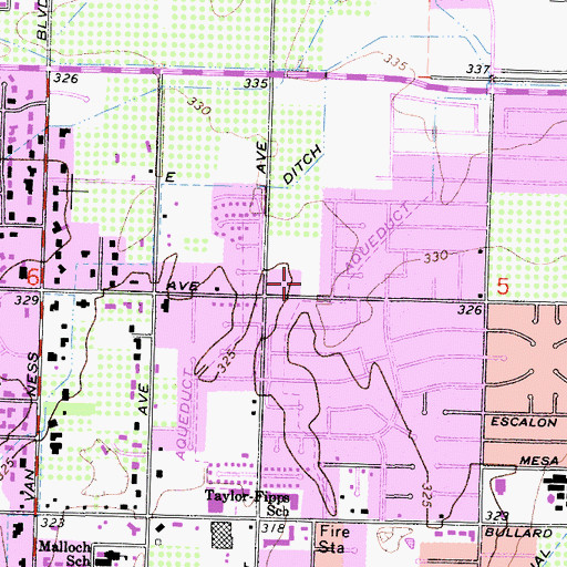 Topographic Map of Faith United Methodist Church, CA