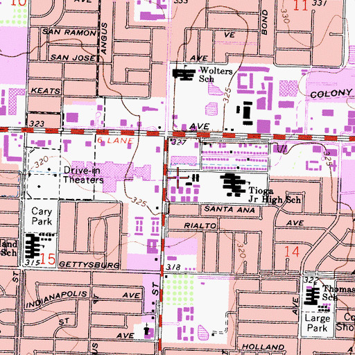 Topographic Map of Hamms School, CA