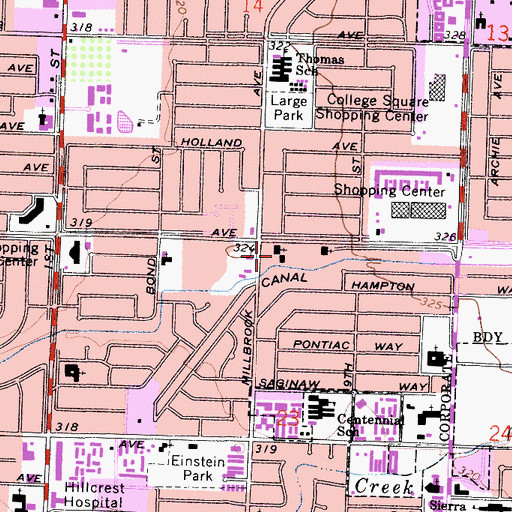 Topographic Map of Park Christian School, CA