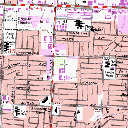 Topographic Map of Rotary Sports Center, CA