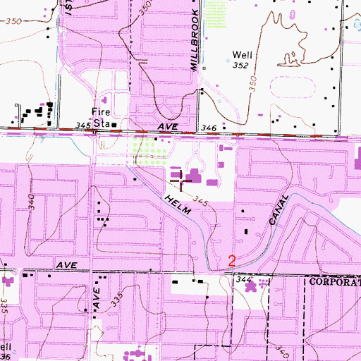 Topographic Map of Saint Agnes Medical Center, CA