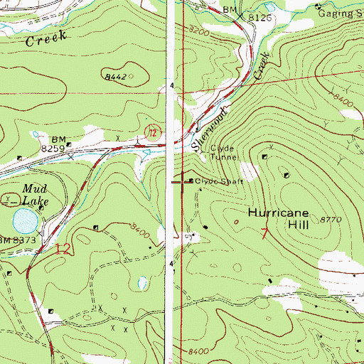 Topographic Map of Clyde Shaft, CO