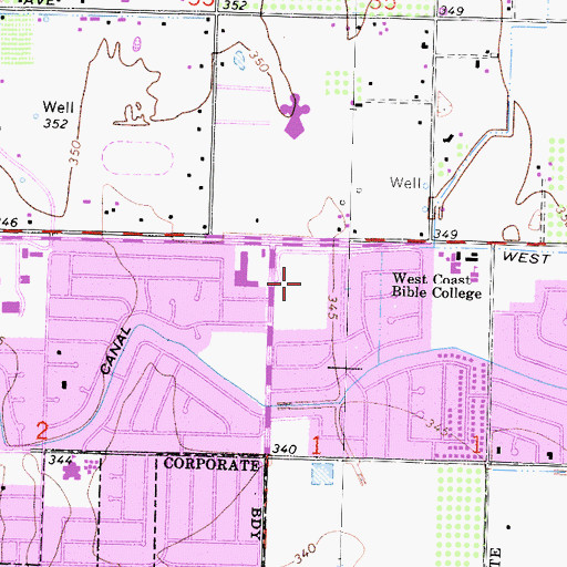 Topographic Map of West Coast Christian College, CA