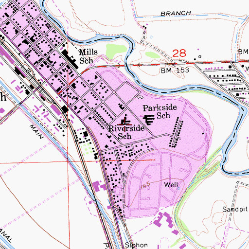 Topographic Map of E C Borboa Gymnasium, CA