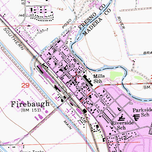 Topographic Map of Firebaugh Community Health Center, CA