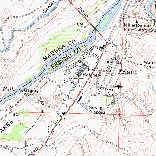 Topographic Map of Friant Post Office, CA