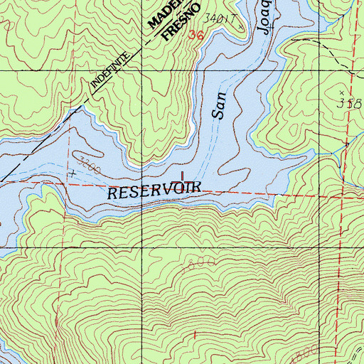 Topographic Map of Kaiser Creek Ford (historical), CA