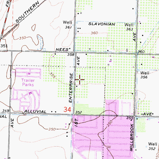 Topographic Map of Kastner Intermediate School, CA