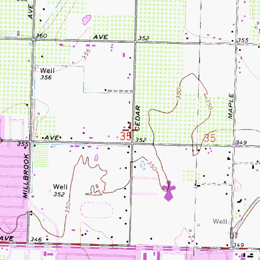 Topographic Map of Mountain View Elementary School, CA