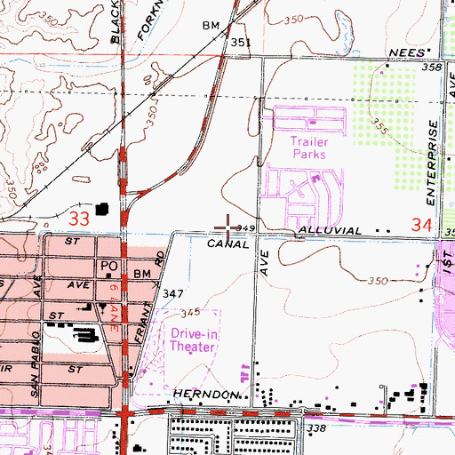 Topographic Map of Northwood Village Shopping Center, CA