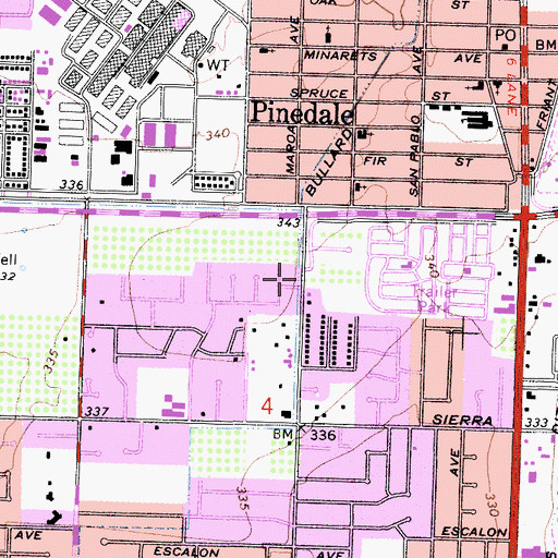 Topographic Map of Temple Beth Israel, CA