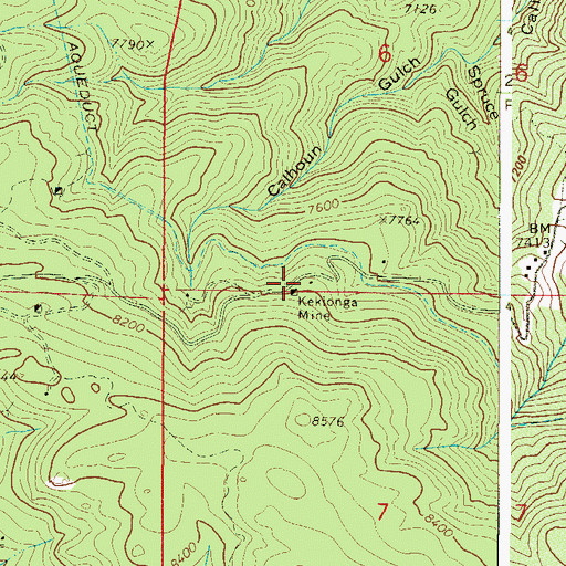 Topographic Map of Kekionga Mine, CO