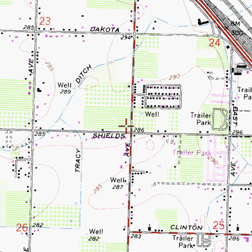 Topographic Map of Victoria Walk Shopping Center, CA