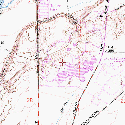 Topographic Map of Woodward Park, CA