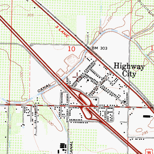 Topographic Map of Highway City Ministries, CA