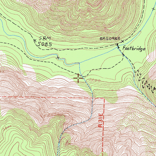 Topographic Map of Avalanche Canyon, CA
