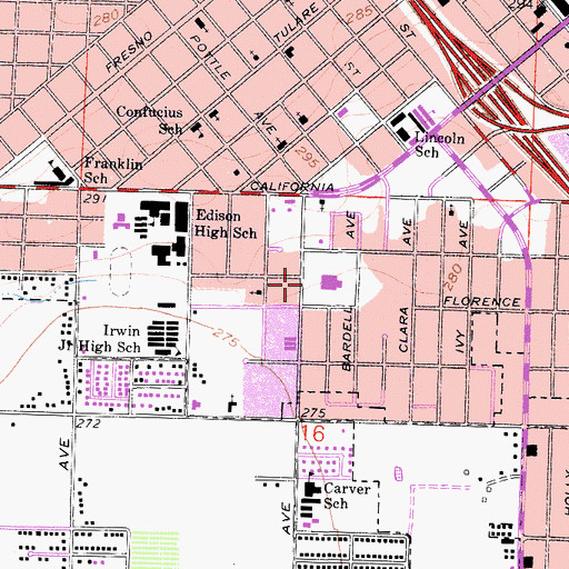 Topographic Map of Bigby Park, CA