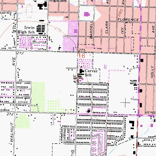 Topographic Map of Carver Park, CA