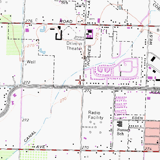 Topographic Map of Chandler Park, CA