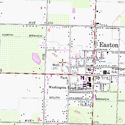 Topographic Map of Easton Continuation High School, CA