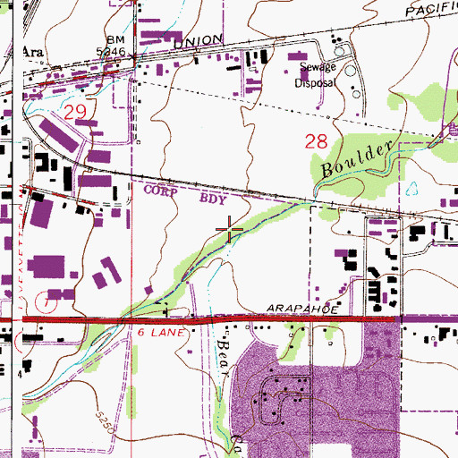 Topographic Map of Bear Canyon Creek, CO
