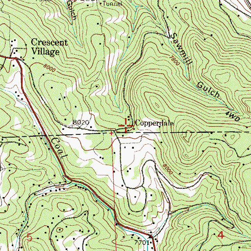 Topographic Map of Copperdale, CO