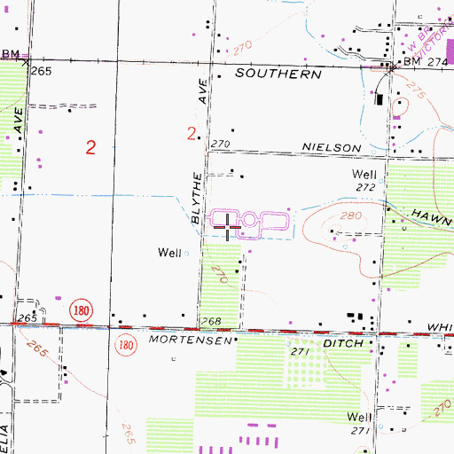 Topographic Map of Saint Peters Cemetery, CA
