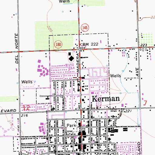 Topographic Map of Valley Shopping Center, CA