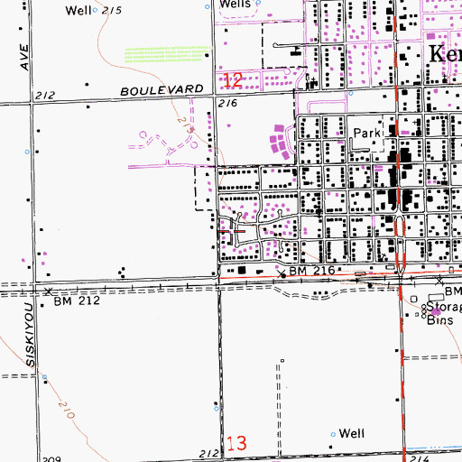 Topographic Map of Wootten Park, CA