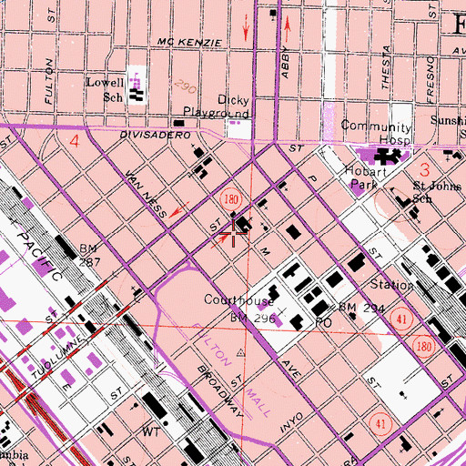 Topographic Map of California School of Professional Psychology, CA