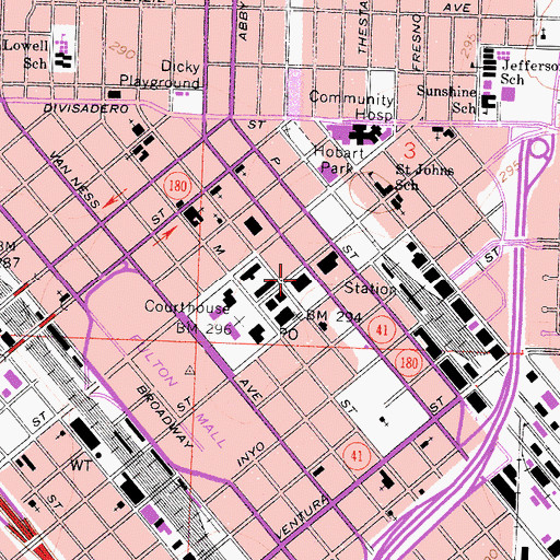 Topographic Map of California State Building, CA