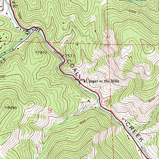 Topographic Map of Chapel in the Hills, CO