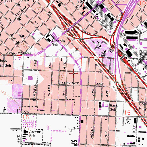 Topographic Map of Church of the Pentecostal, CA