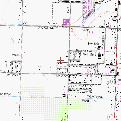 Topographic Map of Cross Temple Church of God, CA