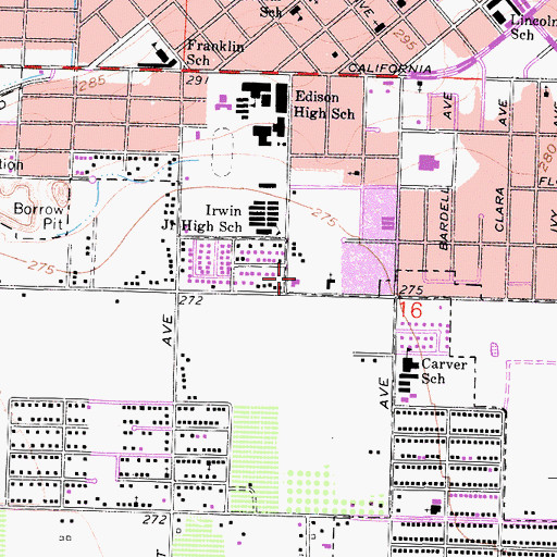 Topographic Map of Hinton Park, CA