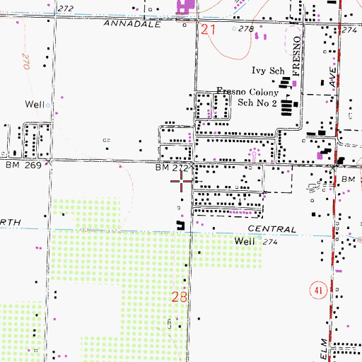 Topographic Map of King Solomon Baptist Church, CA