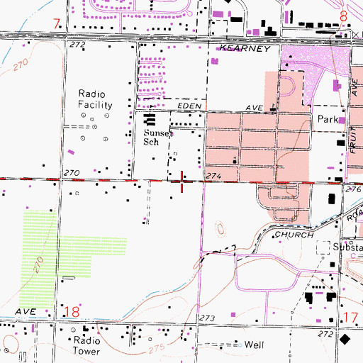 Topographic Map of Westside Church of God, CA