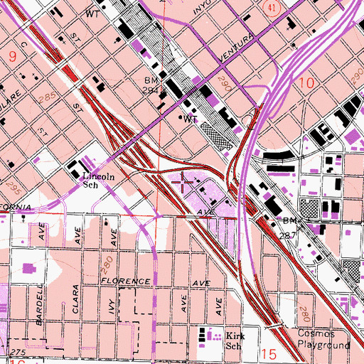 Topographic Map of Apostolic Holy Ghost Revival Tabernacle, CA
